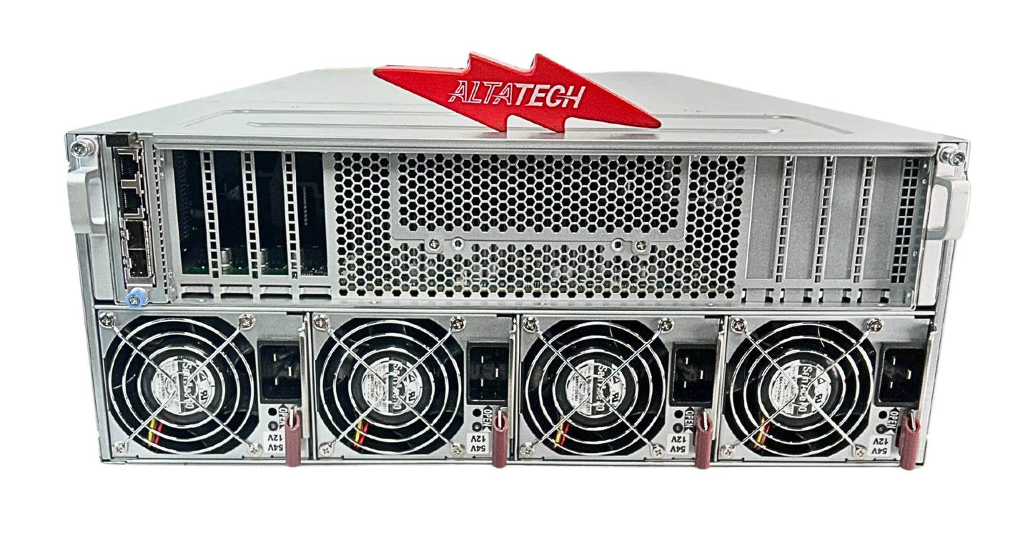 SuperMicro AS-4124GO-NART Includes: 8x A100 80GB SXM4 699-2G506-0212-320, 32x 64GB PC4-25600R DDR4-3200 2RX4 DIMMS / 2x AMD EPYC 7763 64 Core Processors 4x 2200W PSU, 2x 3384TB PM9A3 NVMe Gen 4 SSD, Rail Kit, Used