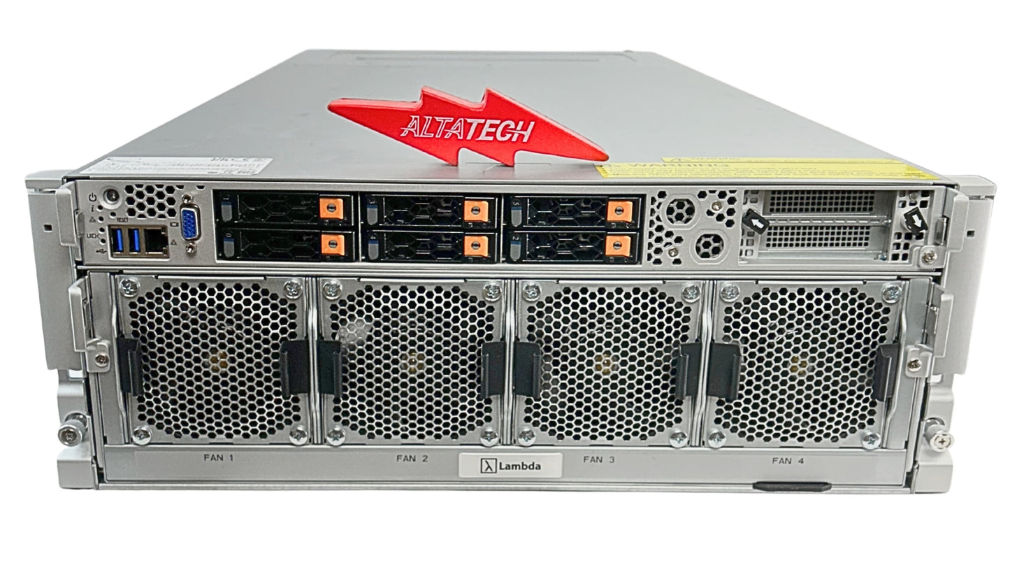 SuperMicro AS-4124GO-NART Includes: 8x A100 80GB SXM4 699-2G506-0212-320, 32x 64GB PC4-25600R DDR4-3200 2RX4 DIMMS / 2x AMD EPYC 7763 64 Core Processors 4x 2200W PSU, 2x 3384TB PM9A3 NVMe Gen 4 SSD, Rail Kit, Used