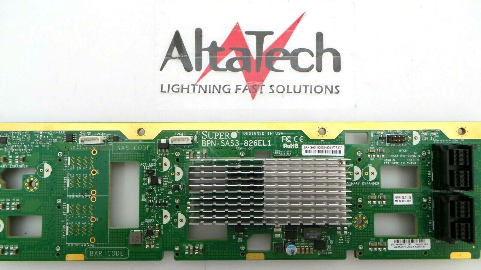 SuperMicro BPN-SAS3-826EL1 2-Port SAS3 12 Gbps 2U Backplane, Used