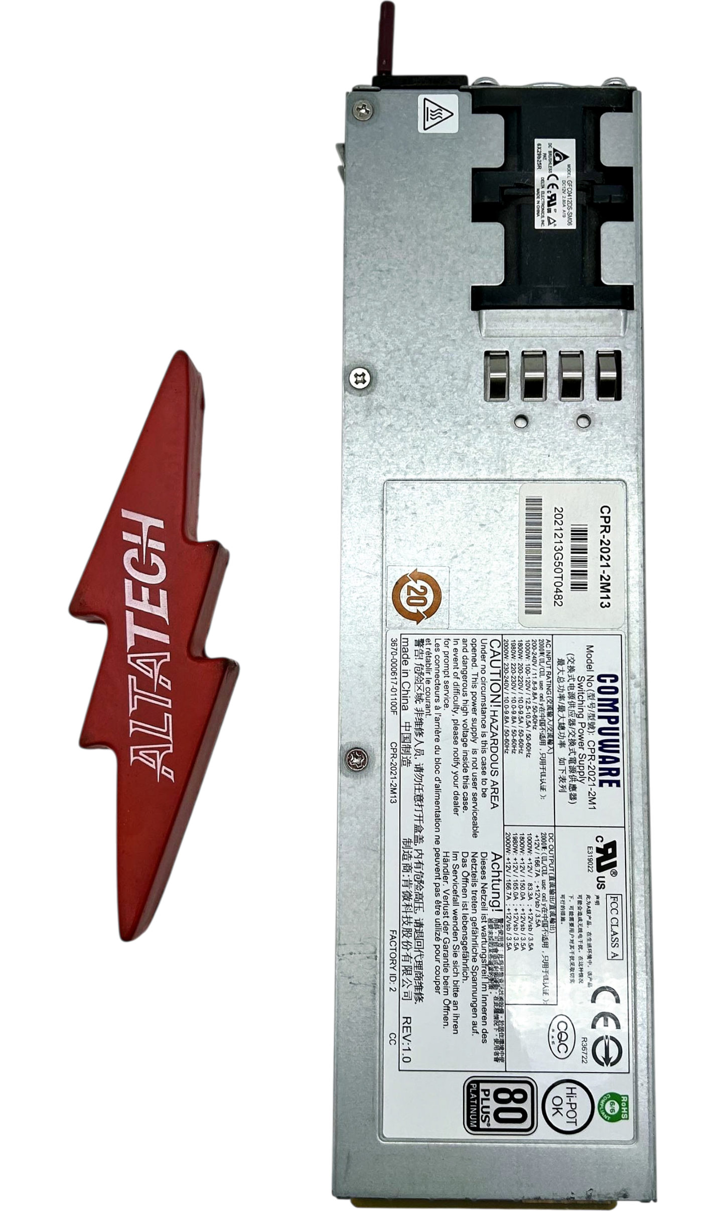 SuperMicro CPR-2021-2M1 COMPUWARE 2000W 80+ PLATINUM POWER SUPPLY, Used