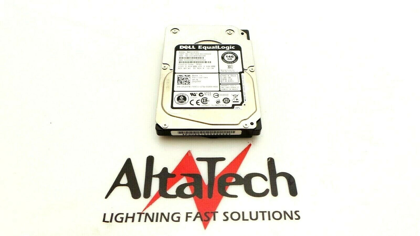 Toshiba CA07069-B21400DG Toshiba CA07069-B21400DG EqualLogic 146GB 15K SAS 2.5" 6G Dell 52YFR Hard Drive, Used