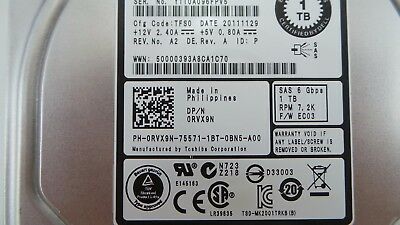 Toshiba HDD3A02GZK51 1TB 7.2K SAS 3.5 6G, Used