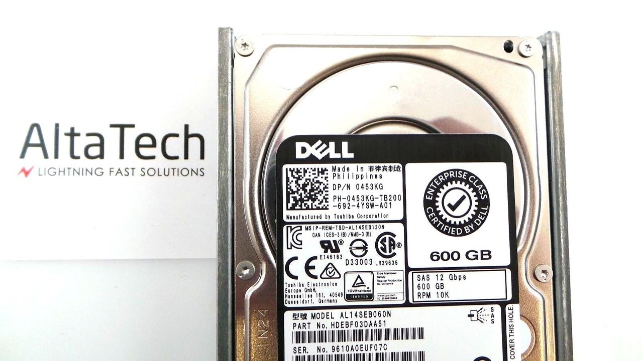 Toshiba HDEBF03DAA51 Toshiba HDEBF03DAA51 600GB 10K SAS 2.5" 12G HDD Dell AL14SEB060N Hard Disc Drive, Used