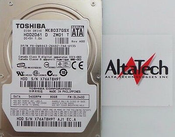 Toshiba WR643 Toshiba WR643 80GB 5400 RPM 9.5MM 2.5'' SATA Hard Drive, Used