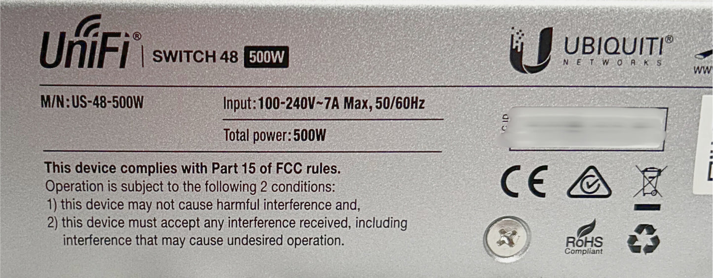 Ubiquiti  US-48-500W UBIQUITI US-48 SWITCH, Used