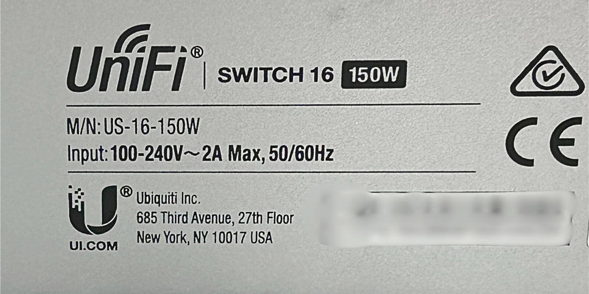 Ubiquiti US-16-150W 16x1G PoE+ Gigabit Managed Switch, Used