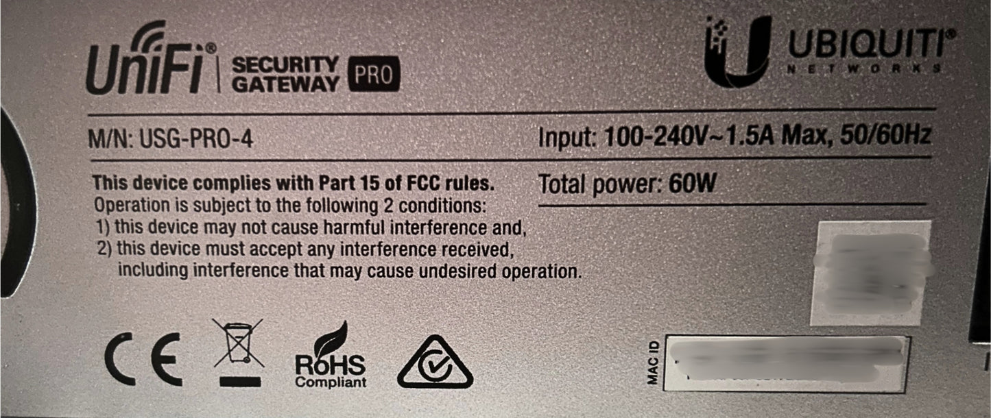 Ubiquiti USG-PRO-4 Gigabit Security Gateway, Used