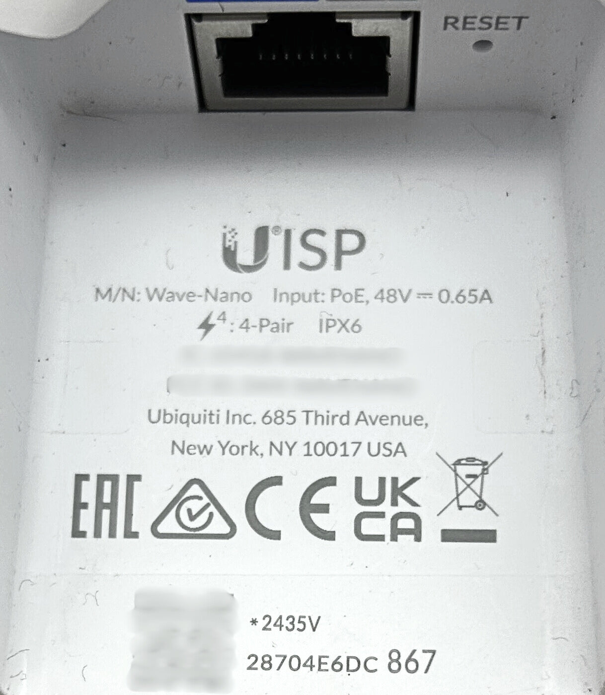 Ubiquiti WAVE-NANO 60 GHz PtMP station Wave AP, Used