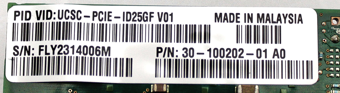 Cisco UCSC-PCIE-ID25GF XXV710-DA2 10DUAL PORT 25G PCIE NIC, Used
