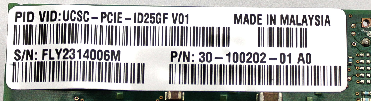 UCS UCSC-PCIE-ID25GF XXV710-DA2 10DUAL PORT 25G PCIE NIC, Used