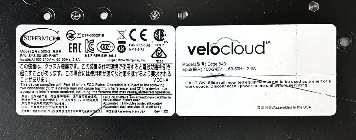VeloCloud SYS-5018D-FN8T EDGE 840 VMware SD-WAN Platform Switch, Used