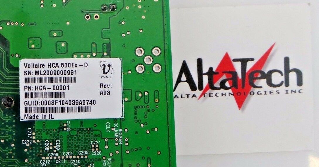 Voltaire HCA-00001 500EX Dual Port Infiniband 10G Host Channel Adapter, Used