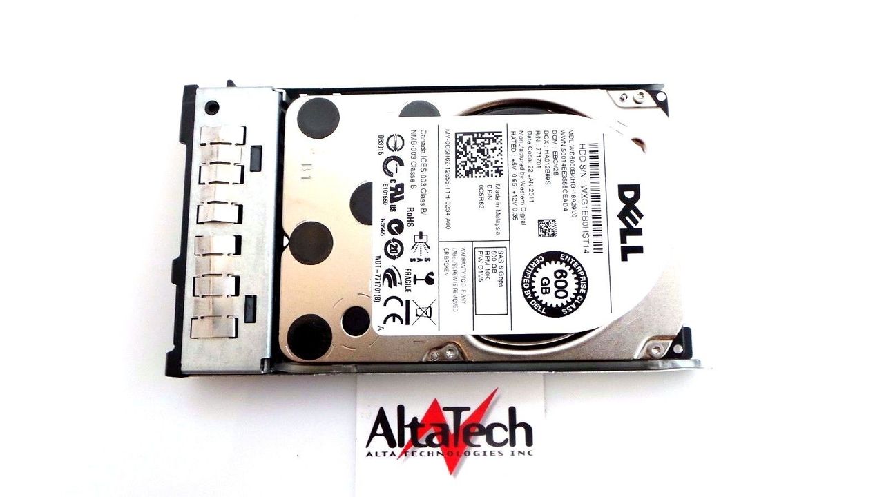 Western Digital WD6000BKHG-18A29V0 Western Digital WD6000BKHG 600GB 10K SAS 2.5" 6G HDD Dell C5R62 Hard Disc Drive, Used