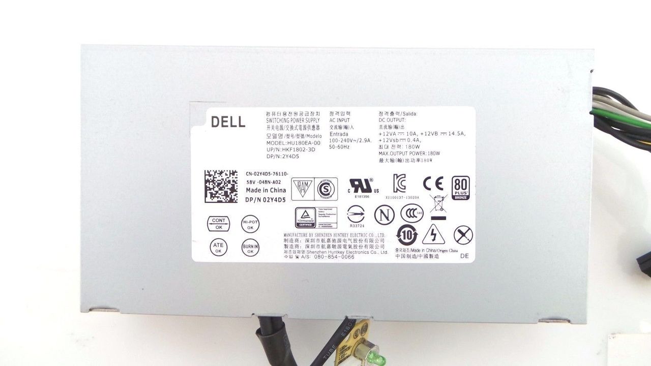 Dell 02Y4D5 OptiPlex 3030 180W Power Supply Unit, Used