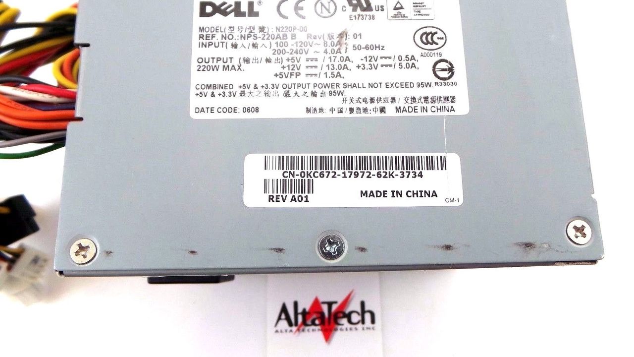 Dell KC672 OptiPlex GX520 220W Power Supply Unit, Used