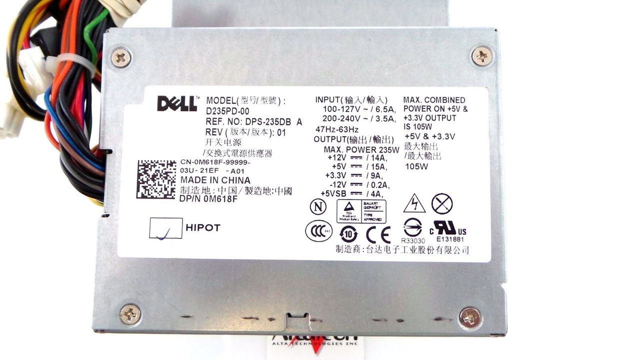 Dell M618F OptiPlex 380/755 235W Power Supply Unit, Used