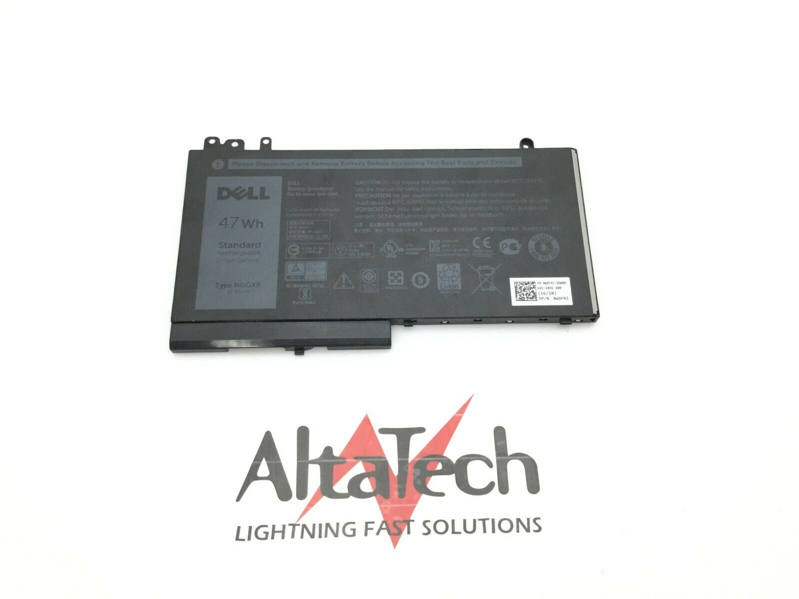 Dell W9FNJ 47WH 11.4 V 4C Laptop Battery, Used