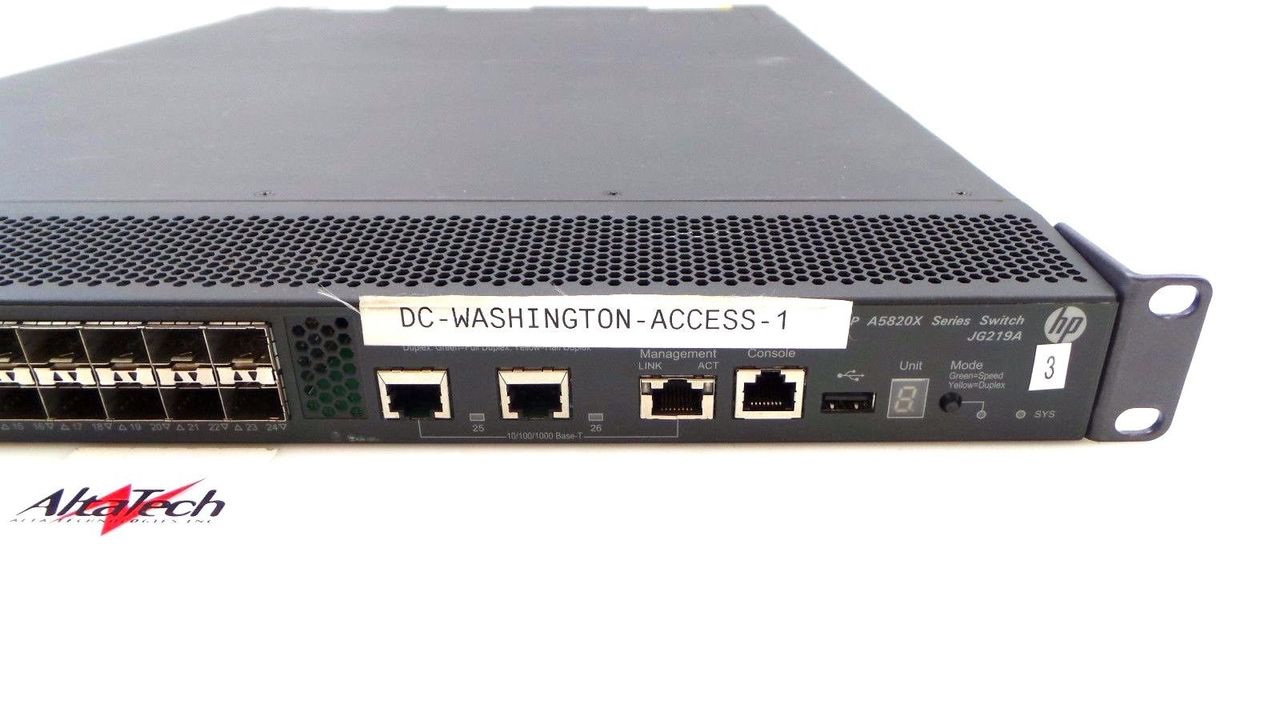 HP JG219A A5820AF-24XG 24-Port Network Switch, Used